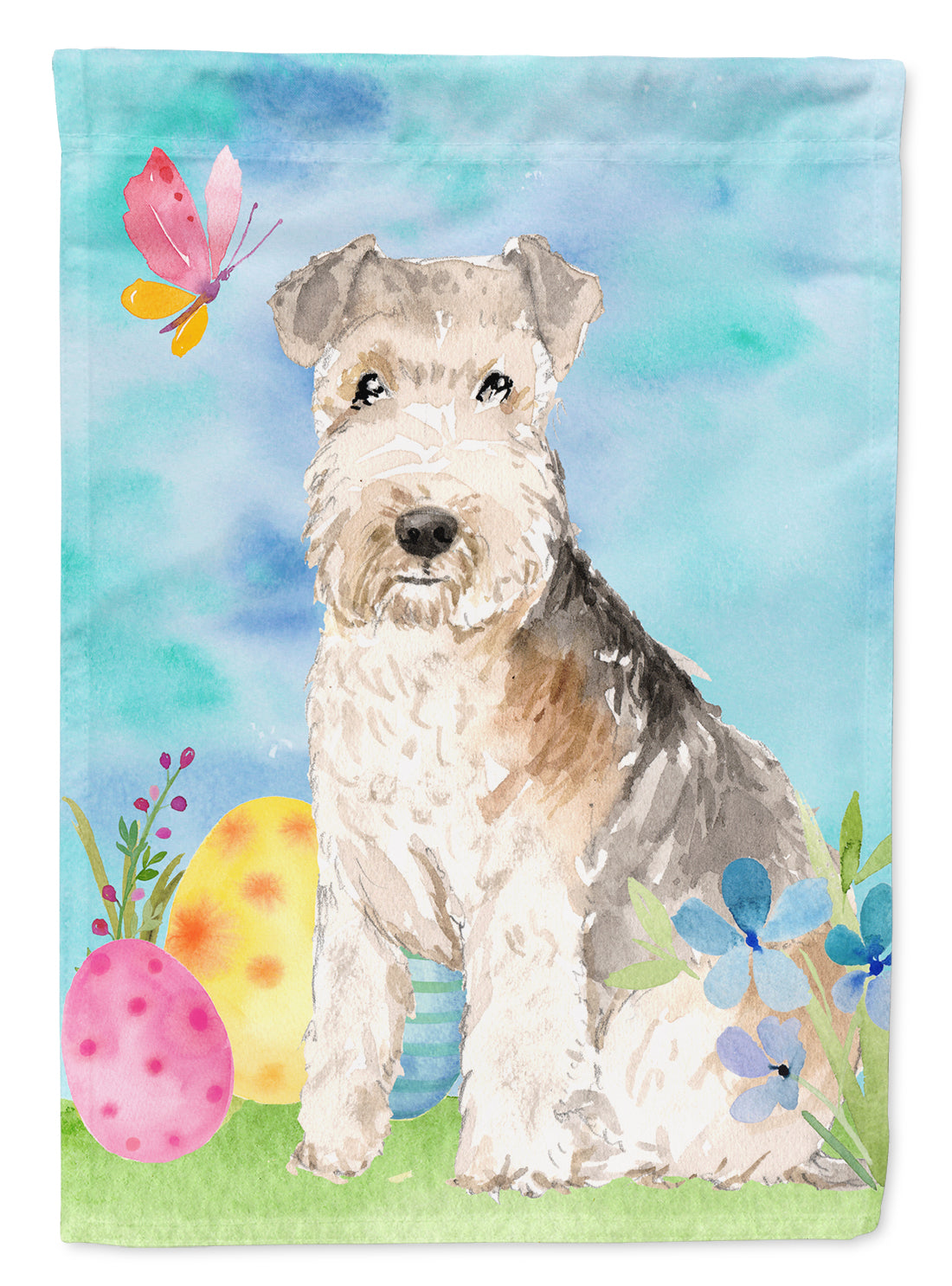 Easter Eggs Lakeland Terrier Flag Canvas House Size CK1910CHF  the-store.com.