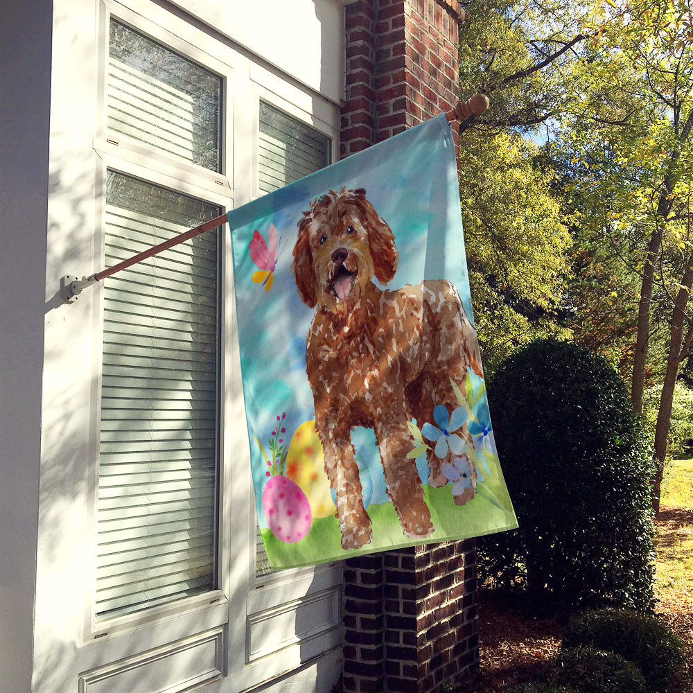 Easter Eggs Labradoodle Flag Canvas House Size CK1911CHF  the-store.com.