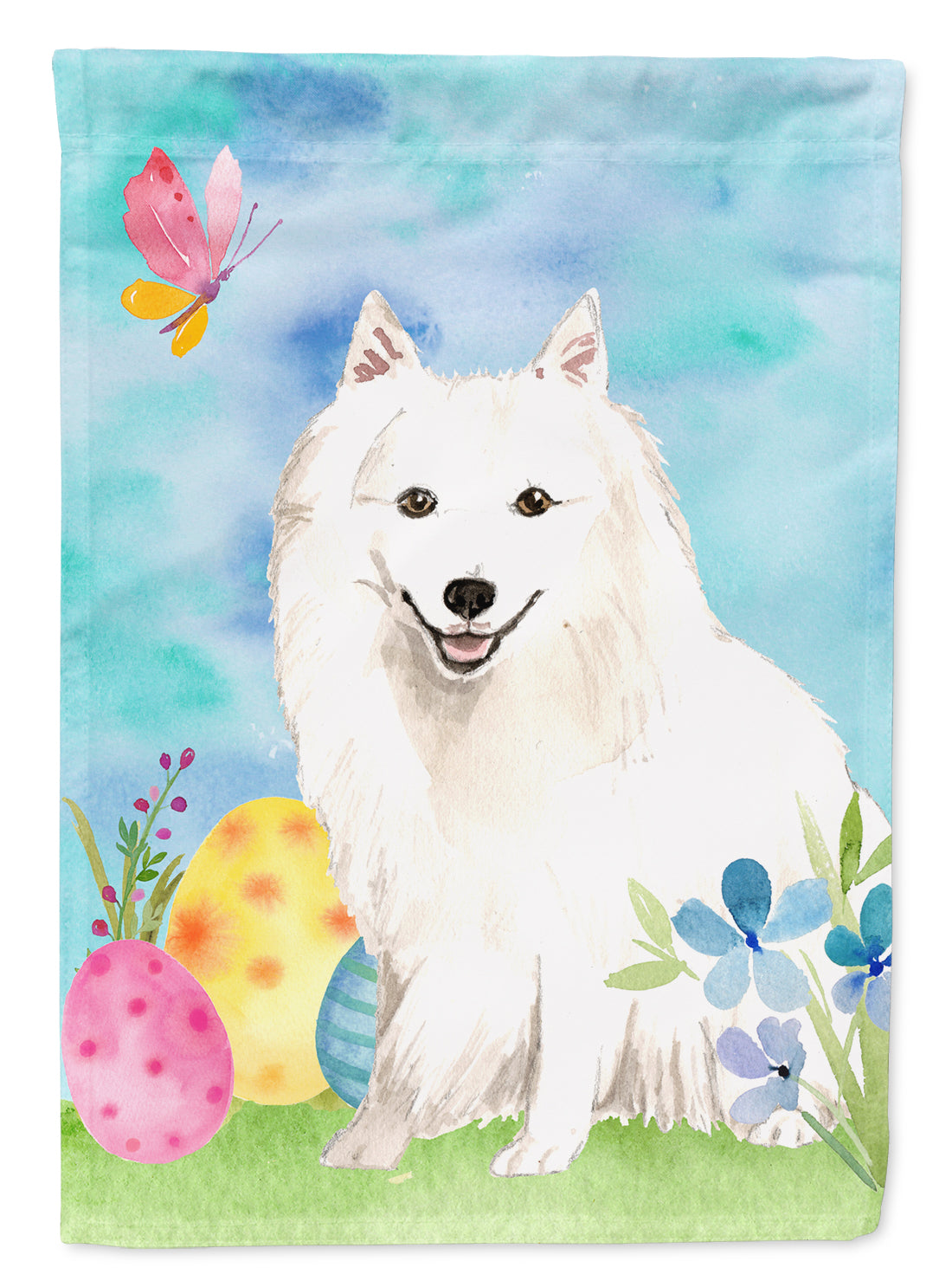 Easter Eggs Japanese Spitz Flag Garden Size CK1912GF  the-store.com.