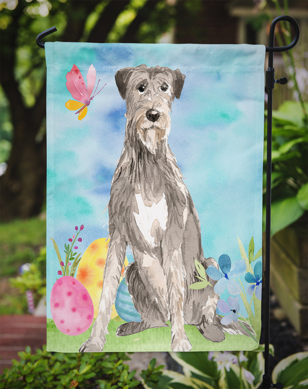 Easter Eggs Irish Wolfhound Flag Garden Size CK1913GF  the-store.com.