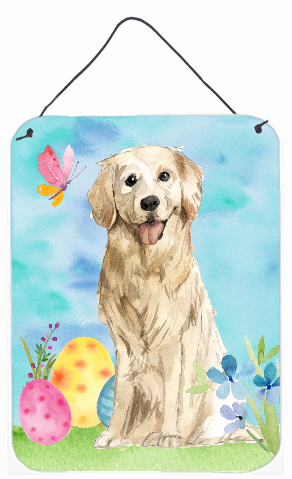 Easter Eggs Golden Retriever Wall or Door Hanging Prints CK1915DS1216 by Caroline's Treasures