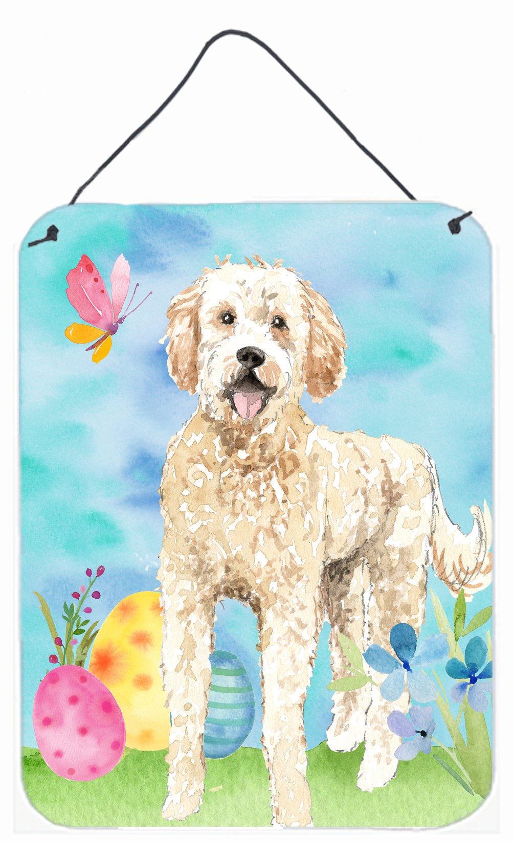 Easter Eggs Goldendoodle Wall or Door Hanging Prints CK1916DS1216 by Caroline&#39;s Treasures