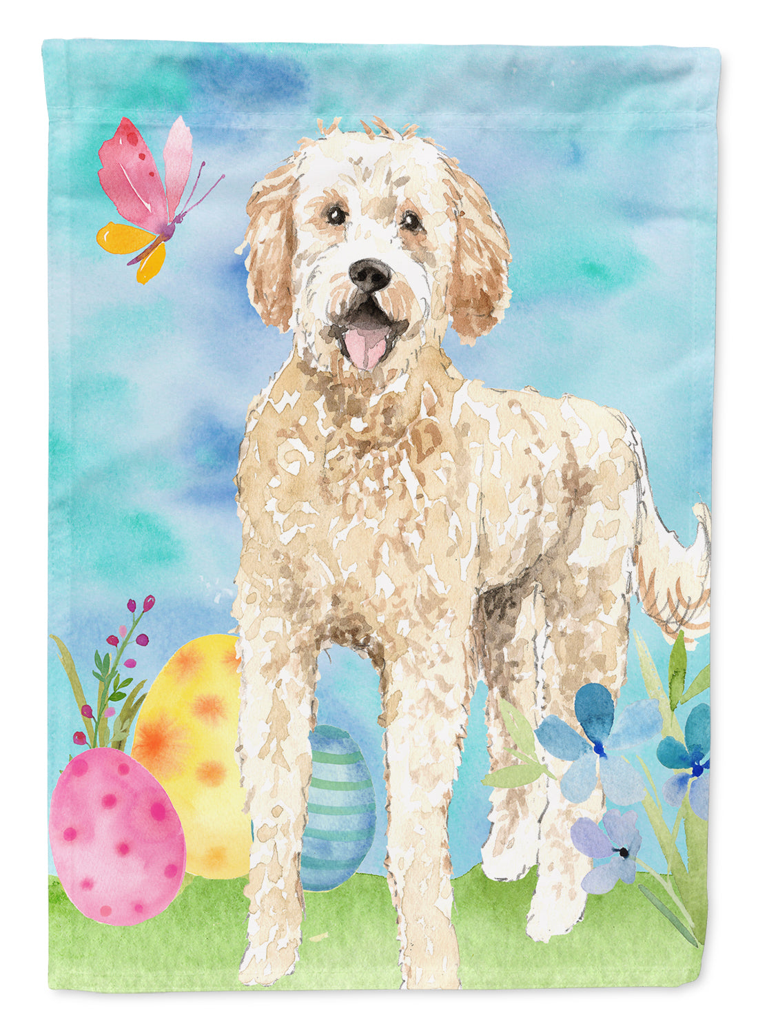 Easter Eggs Goldendoodle Flag Garden Size CK1916GF  the-store.com.