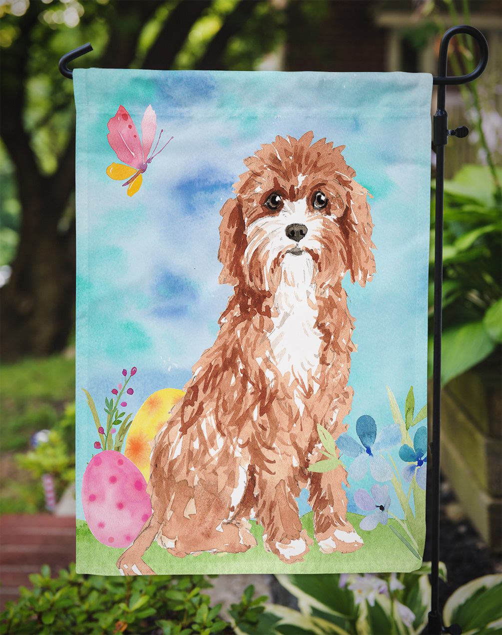 Easter Eggs Cavapoo Flag Garden Size CK1918GF  the-store.com.