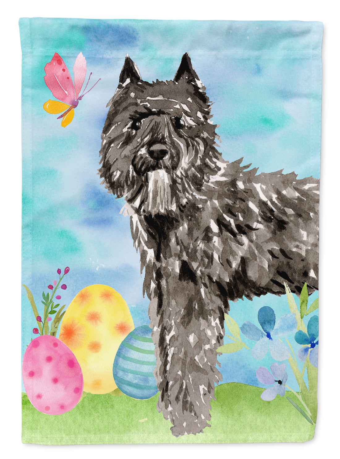 Easter Eggs Bouvier des Flandres Flag Canvas House Size CK1922CHF  the-store.com.