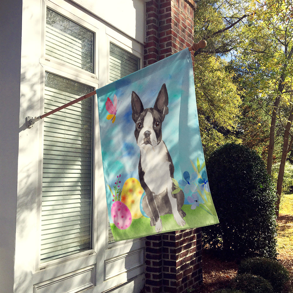 Easter Eggs Boston Terrier Flag Canvas House Size CK1923CHF