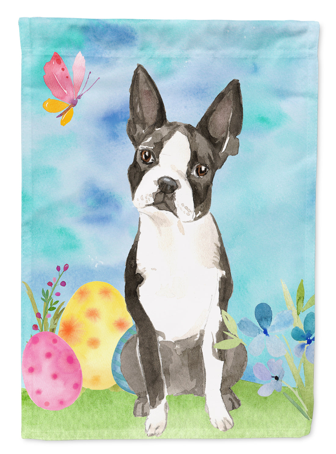 Easter Eggs Boston Terrier Flag Garden Size CK1923GF  the-store.com.