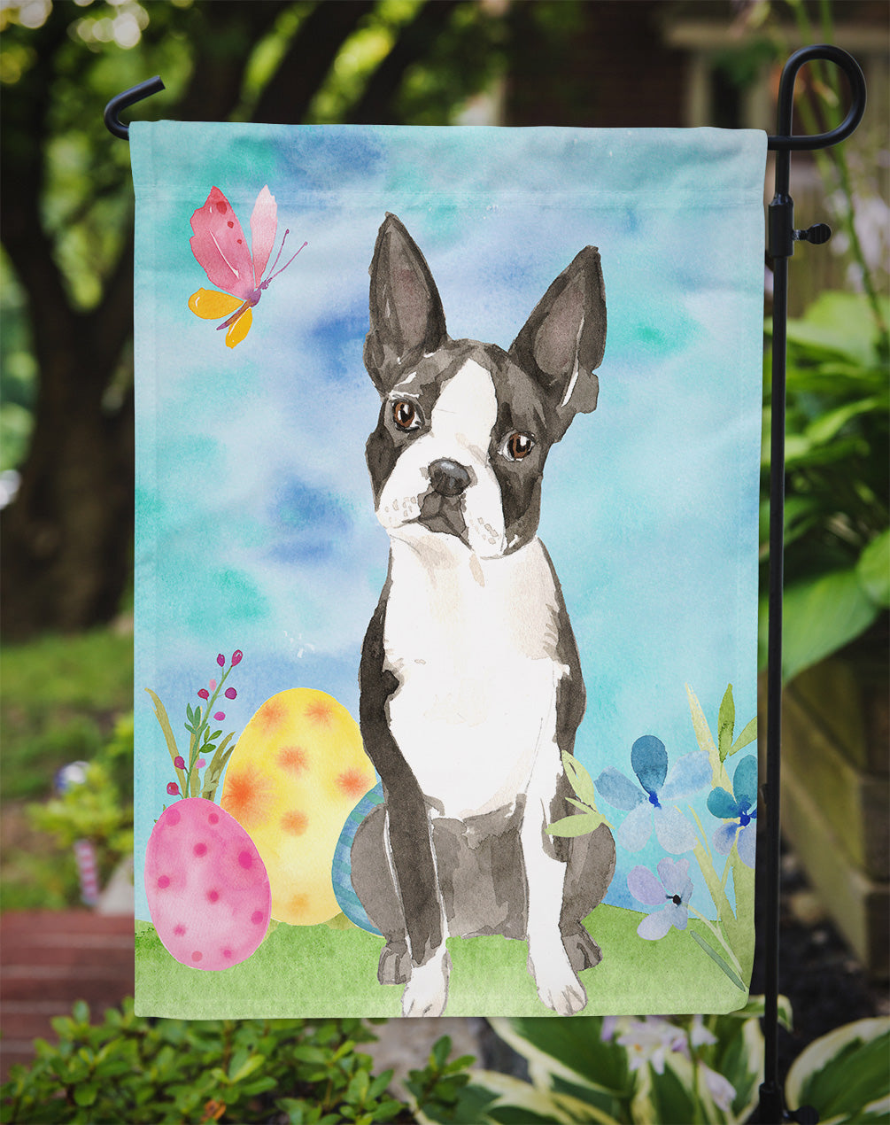 Easter Eggs Boston Terrier Flag Garden Size CK1923GF  the-store.com.