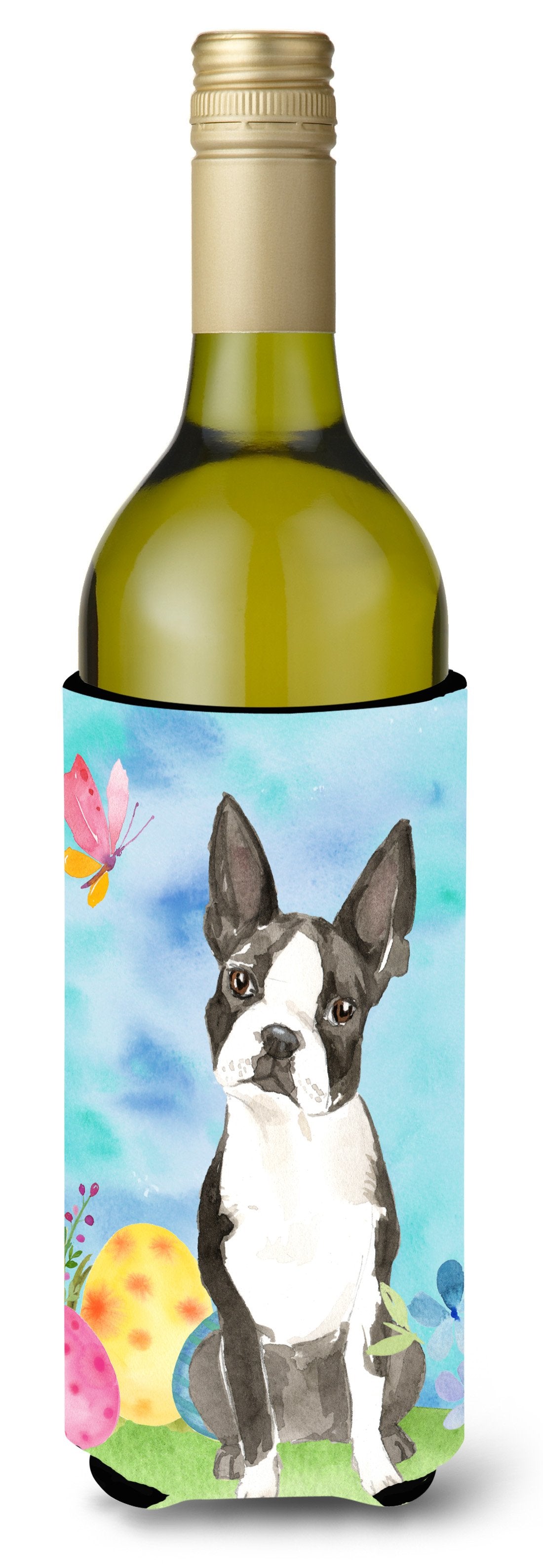 Easter Eggs Boston Terrier Wine Bottle Beverge Insulator Hugger CK1923LITERK by Caroline's Treasures