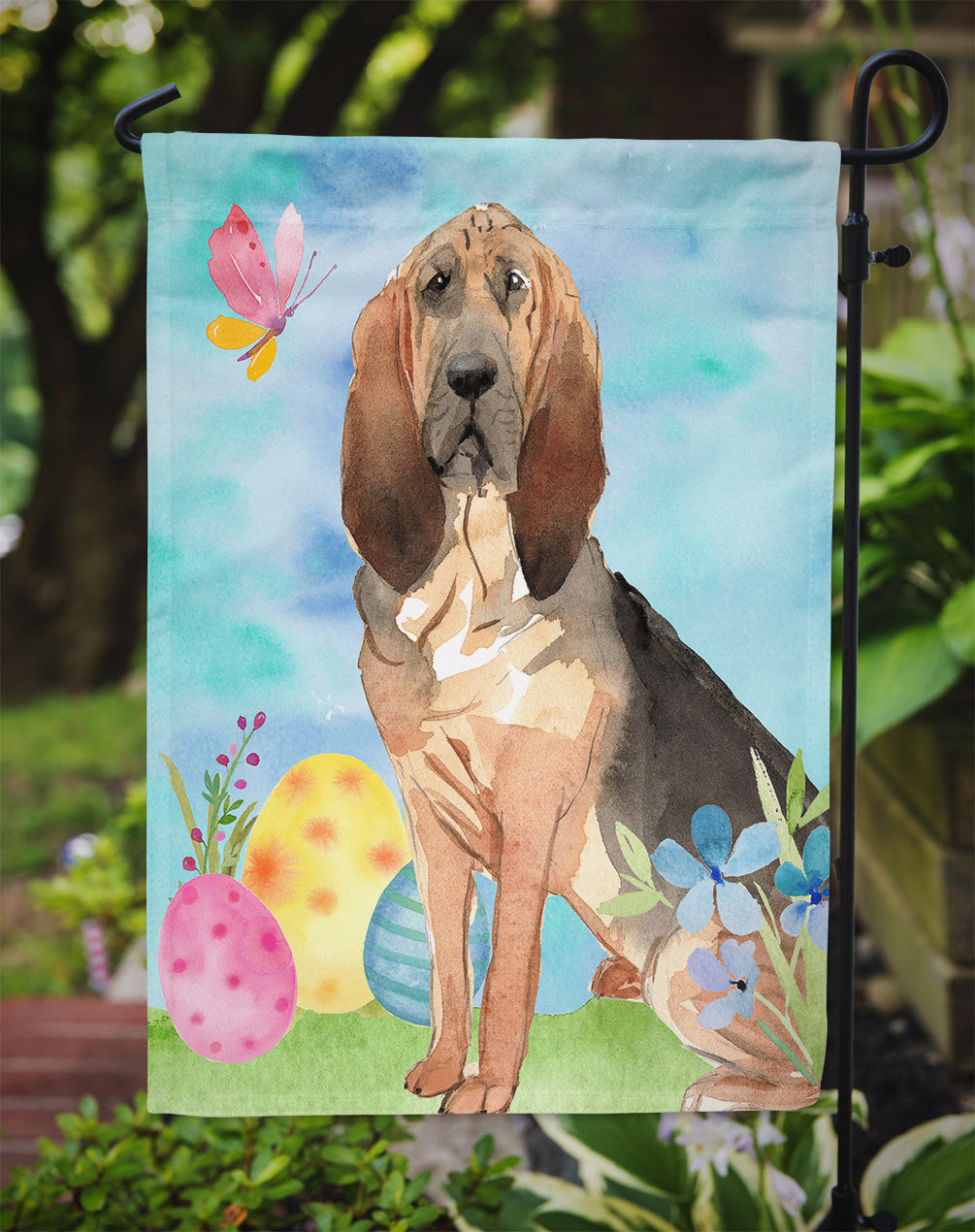 Easter Eggs Bloodhound Flag Garden Size CK1924GF  the-store.com.