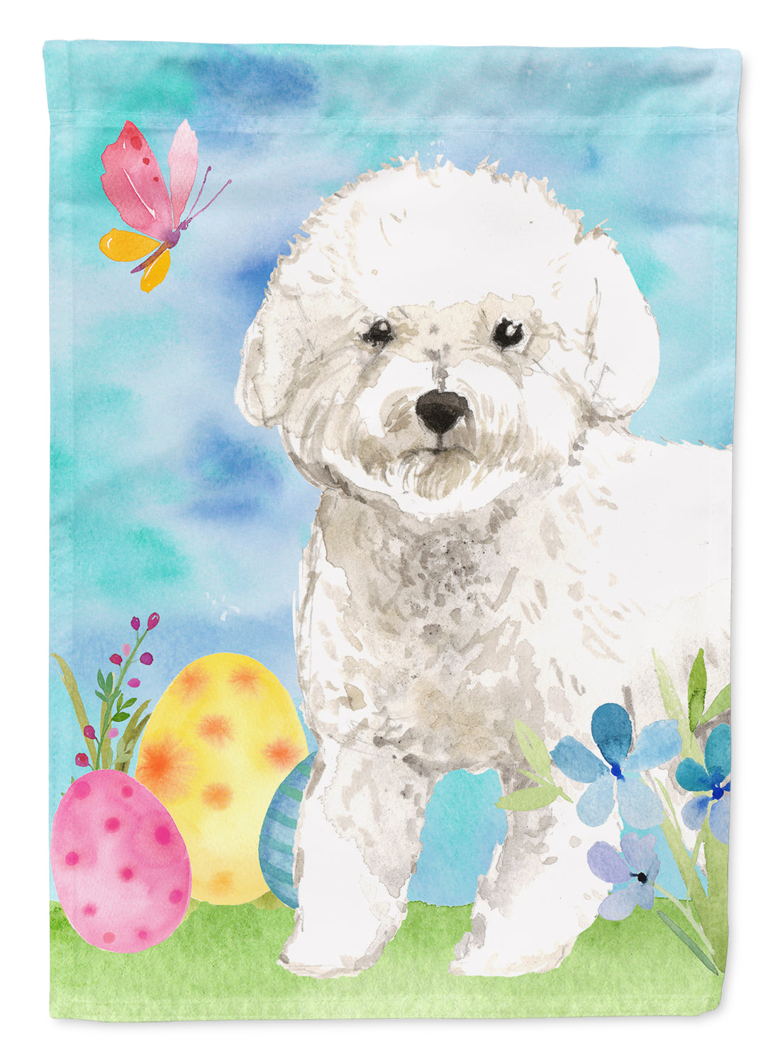 Easter Eggs Bichon Frise Flag Canvas House Size CK1925CHF  the-store.com.