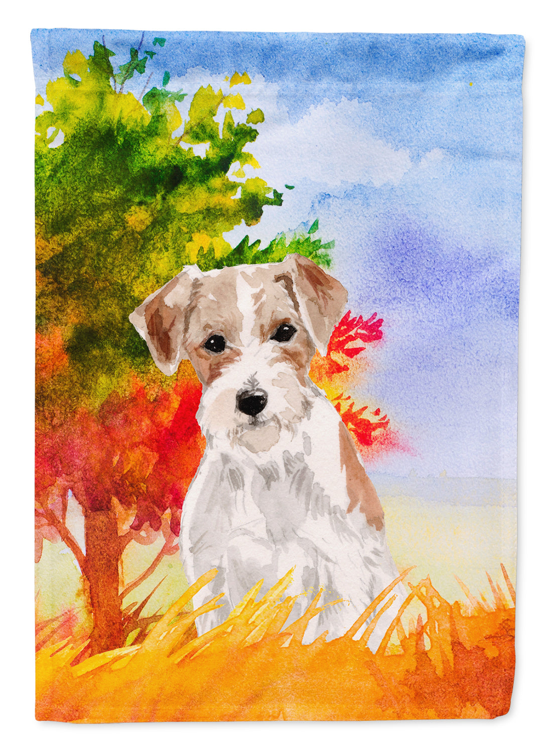 Jack Russell Terrier Fall Flag Canvas House Size CK1928CHF  the-store.com.