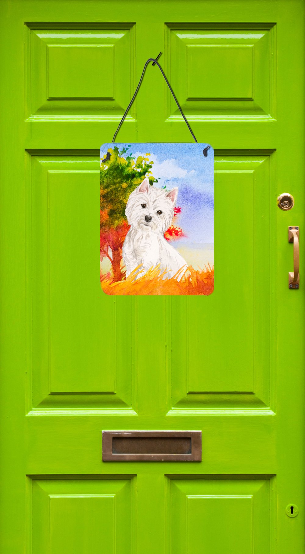 Fall Westie Wall or Door Hanging Prints CK1930DS1216 by Caroline's Treasures