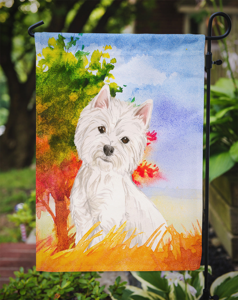 Fall Westie Flag Garden Size CK1930GF  the-store.com.