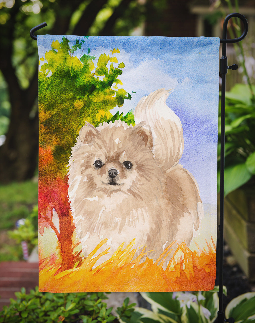 Fall Pomeranian Flag Garden Size CK1935GF  the-store.com.