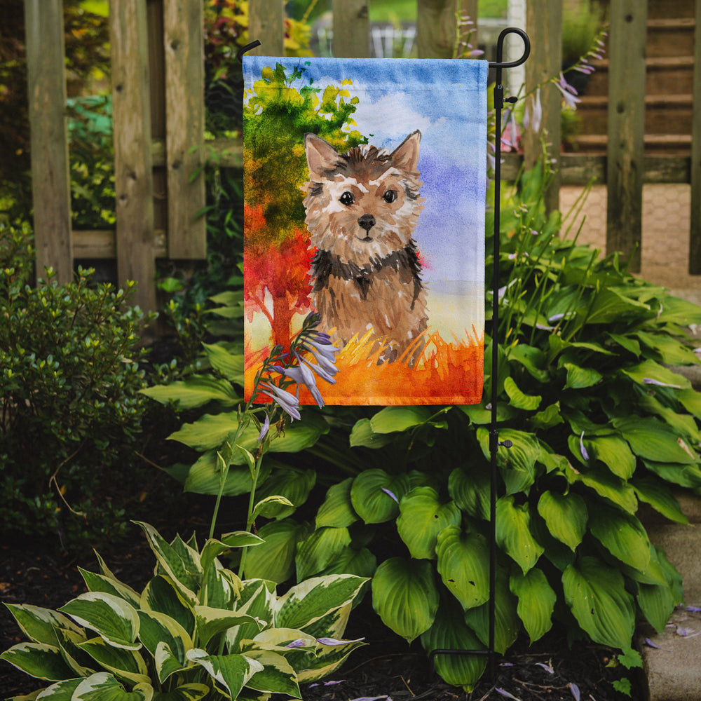 Fall Norwich Terrier Flag Garden Size CK1936GF  the-store.com.