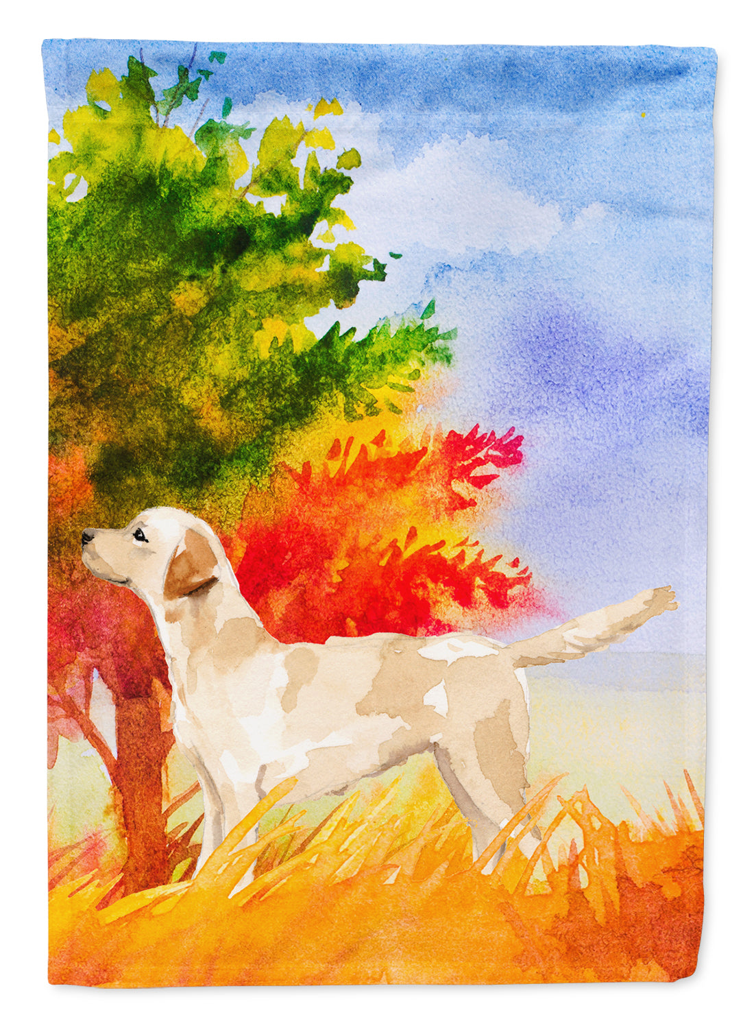 Fall Yellow Labrador Retriever Flag Canvas House Size CK1938CHF  the-store.com.