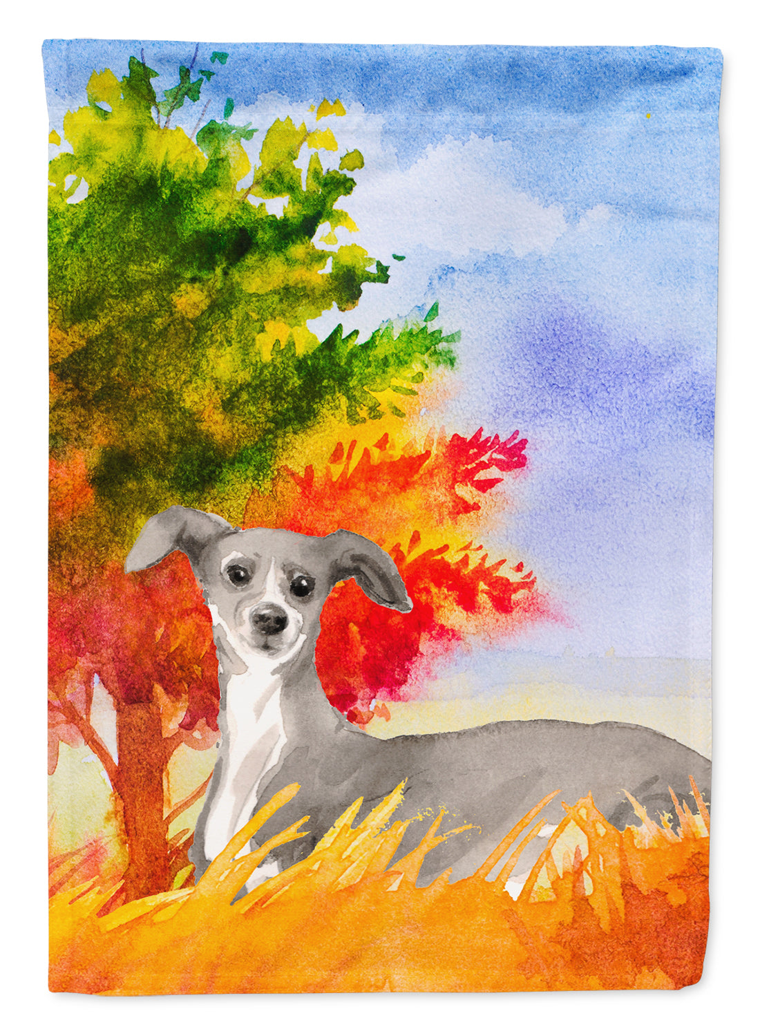 Fall Italian Greyhound Flag Canvas House Size CK1939CHF  the-store.com.