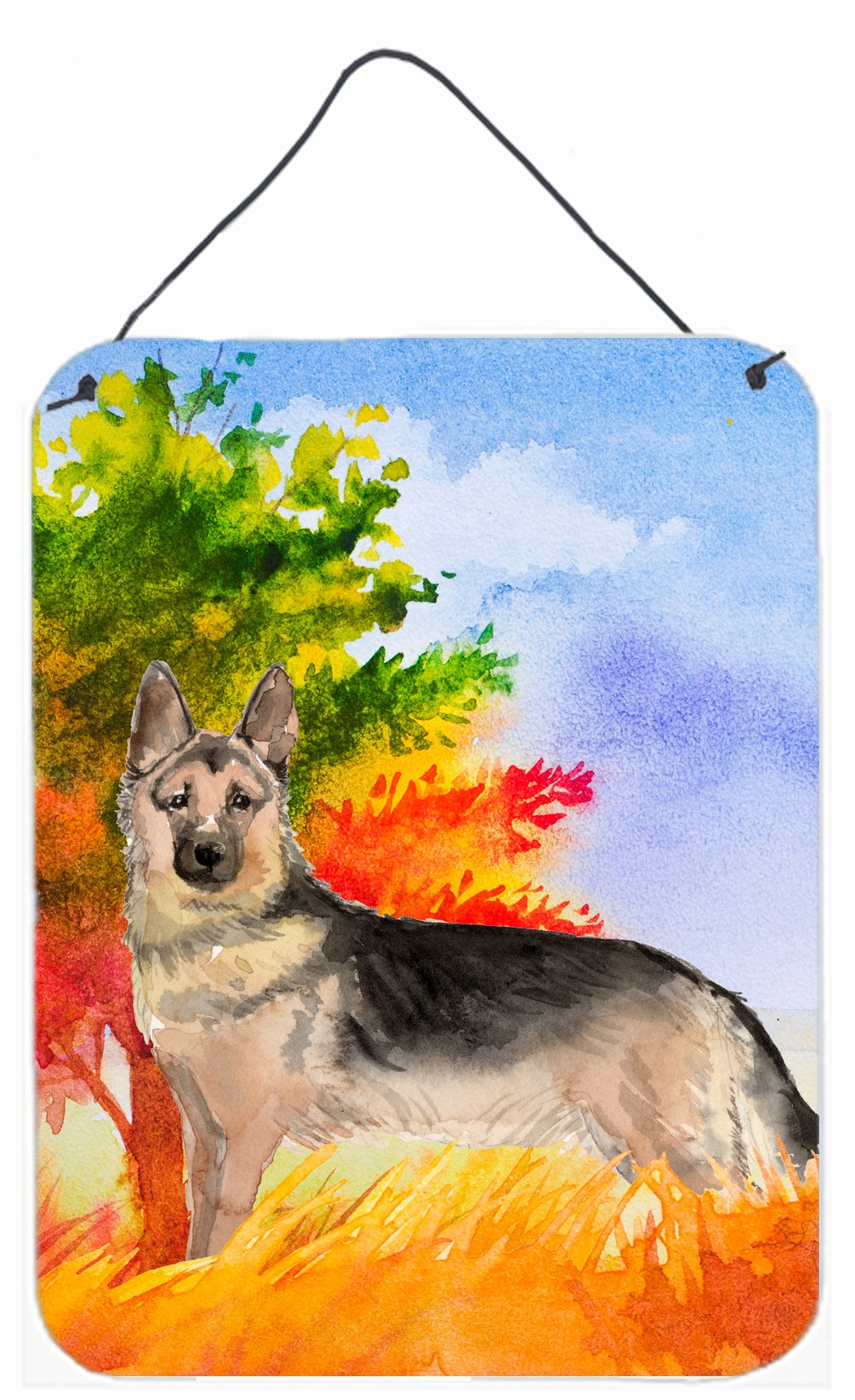 Fall German Shepherd Wall or Door Hanging Prints CK1942DS1216 by Caroline's Treasures