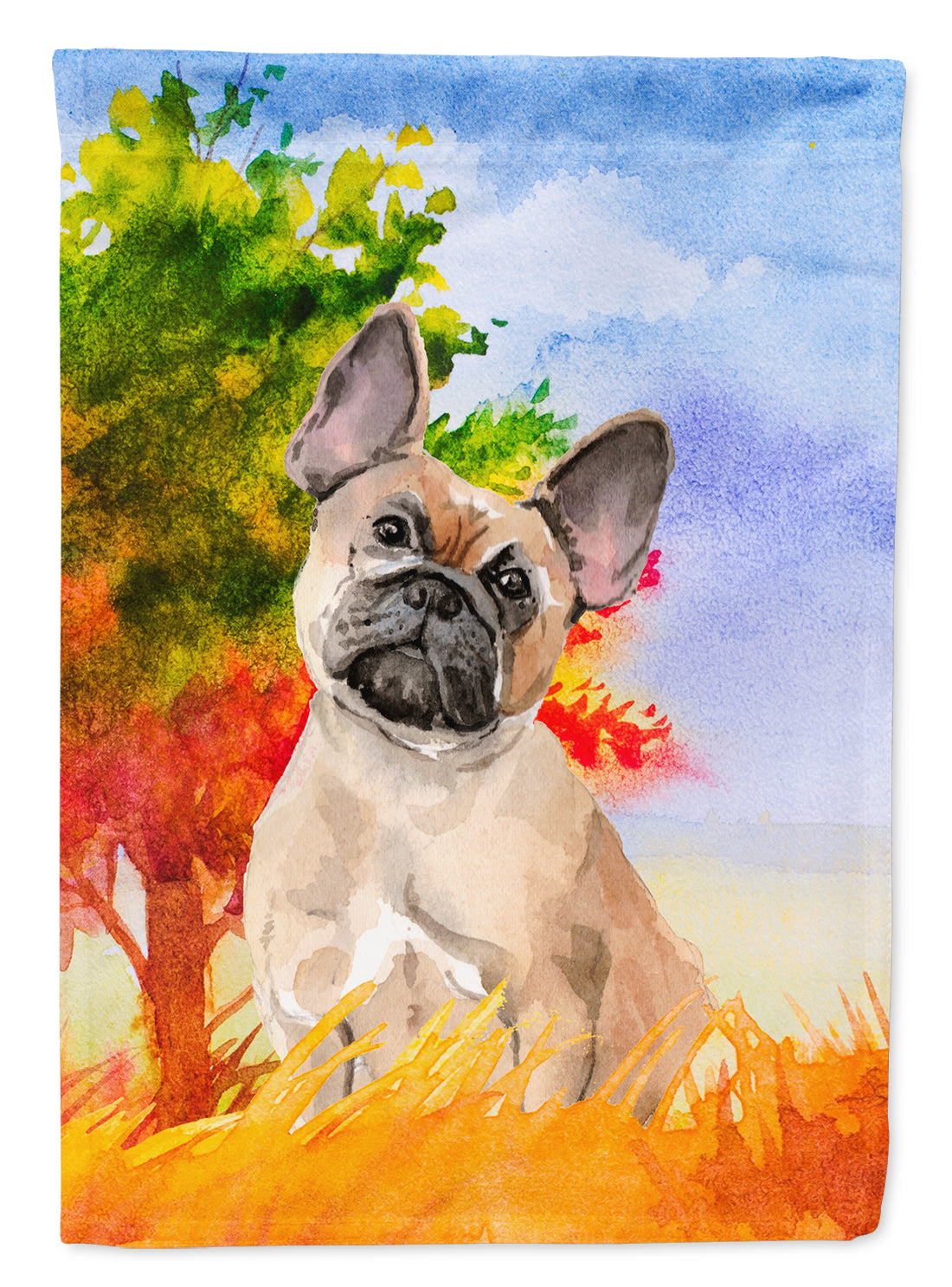 Fall Fawn French Bulldog Flag Garden Size CK1943GF  the-store.com.