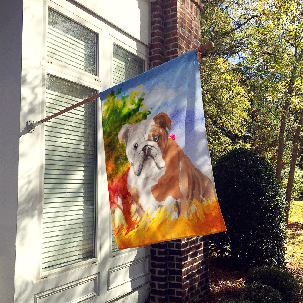 Fall English Bulldog Flag Canvas House Size CK1944CHF  the-store.com.