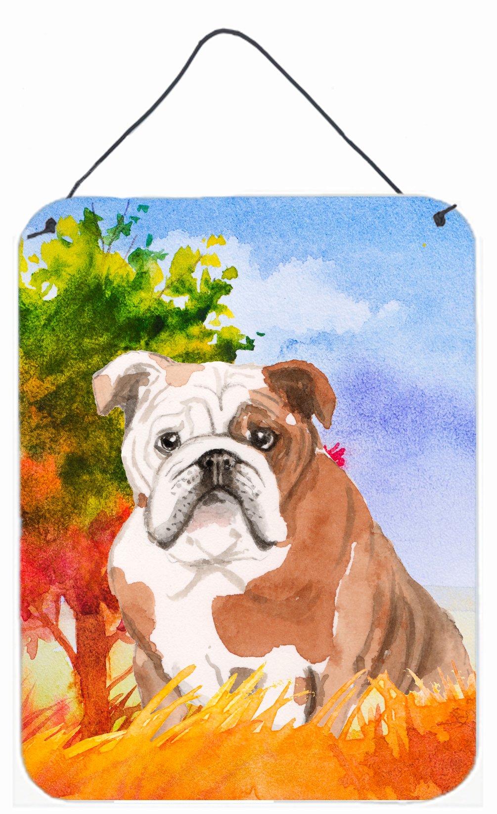 Fall English Bulldog Wall or Door Hanging Prints CK1944DS1216 by Caroline's Treasures