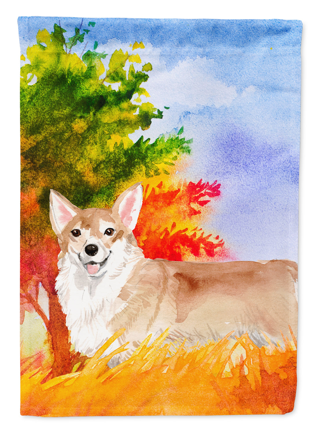 Fall Corgi Flag Canvas House Size CK1946CHF  the-store.com.