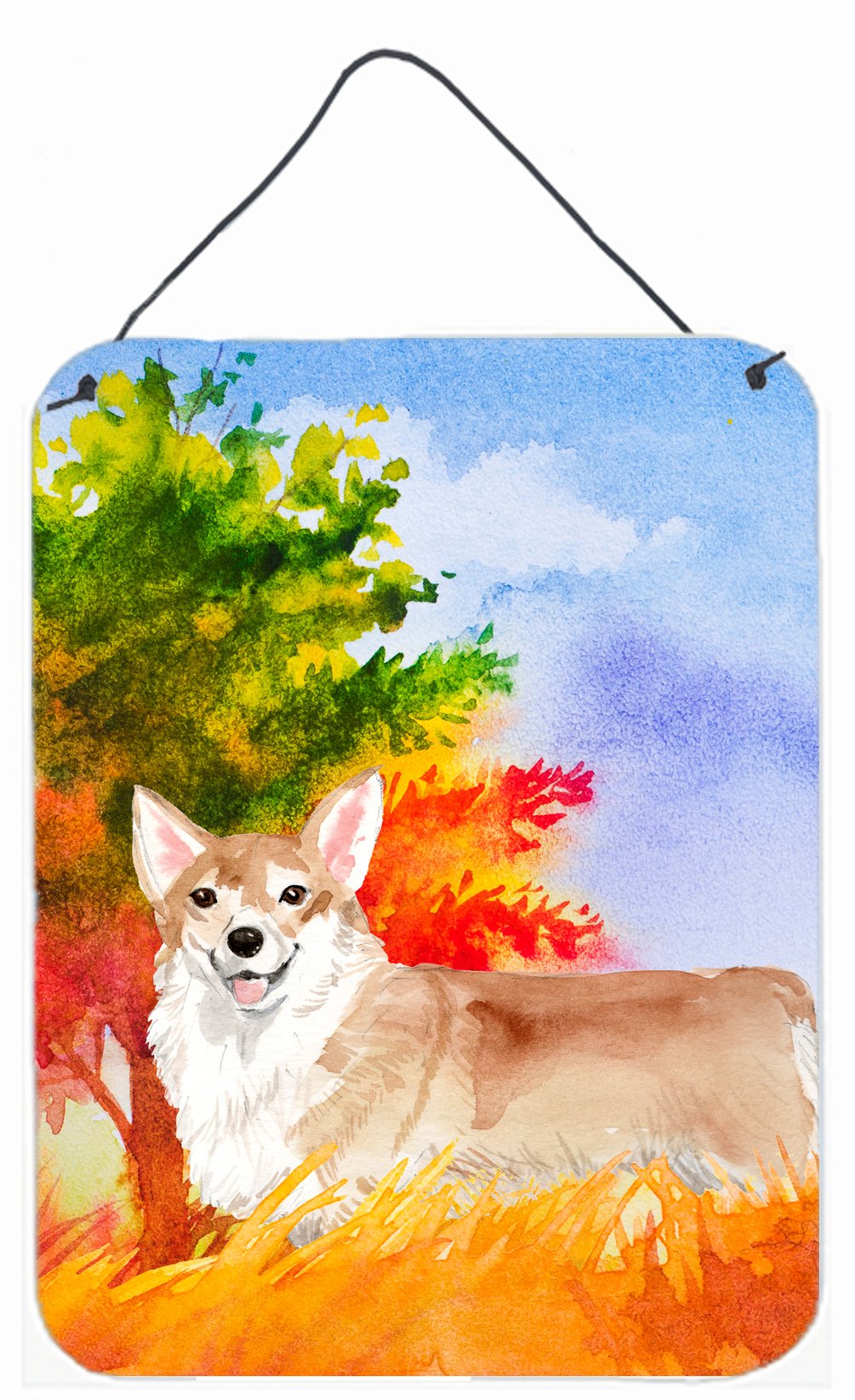 Fall Corgi Wall or Door Hanging Prints CK1946DS1216 by Caroline&#39;s Treasures