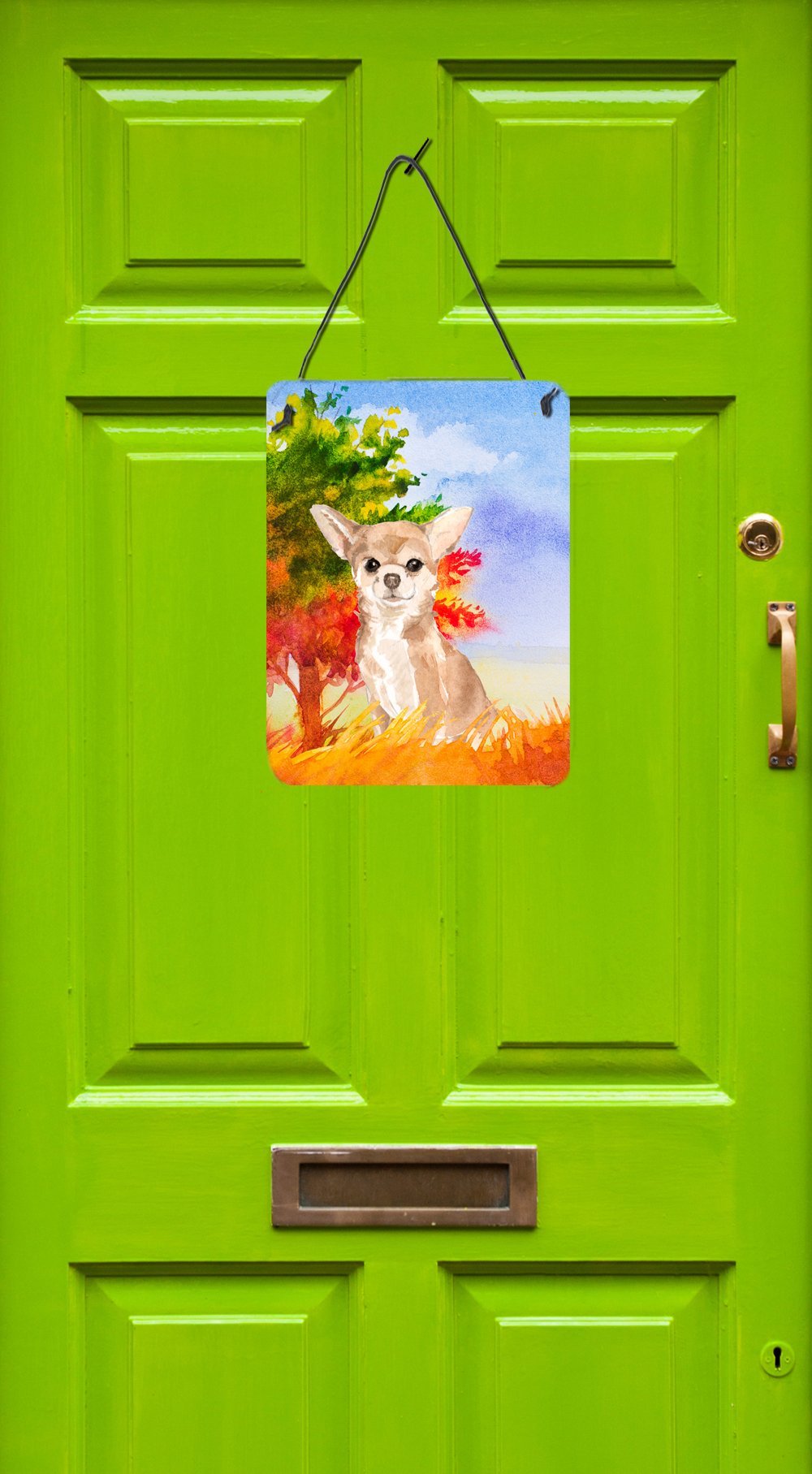 Fall Chihuahua Wall or Door Hanging Prints CK1948DS1216 by Caroline's Treasures