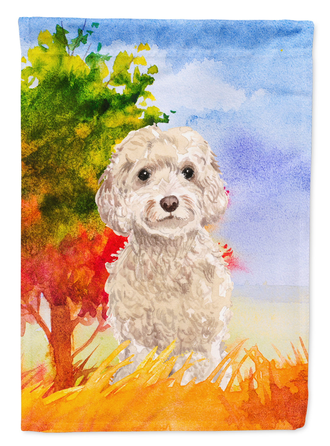 Fall Goldendoodle Flag Garden Size CK1949GF  the-store.com.