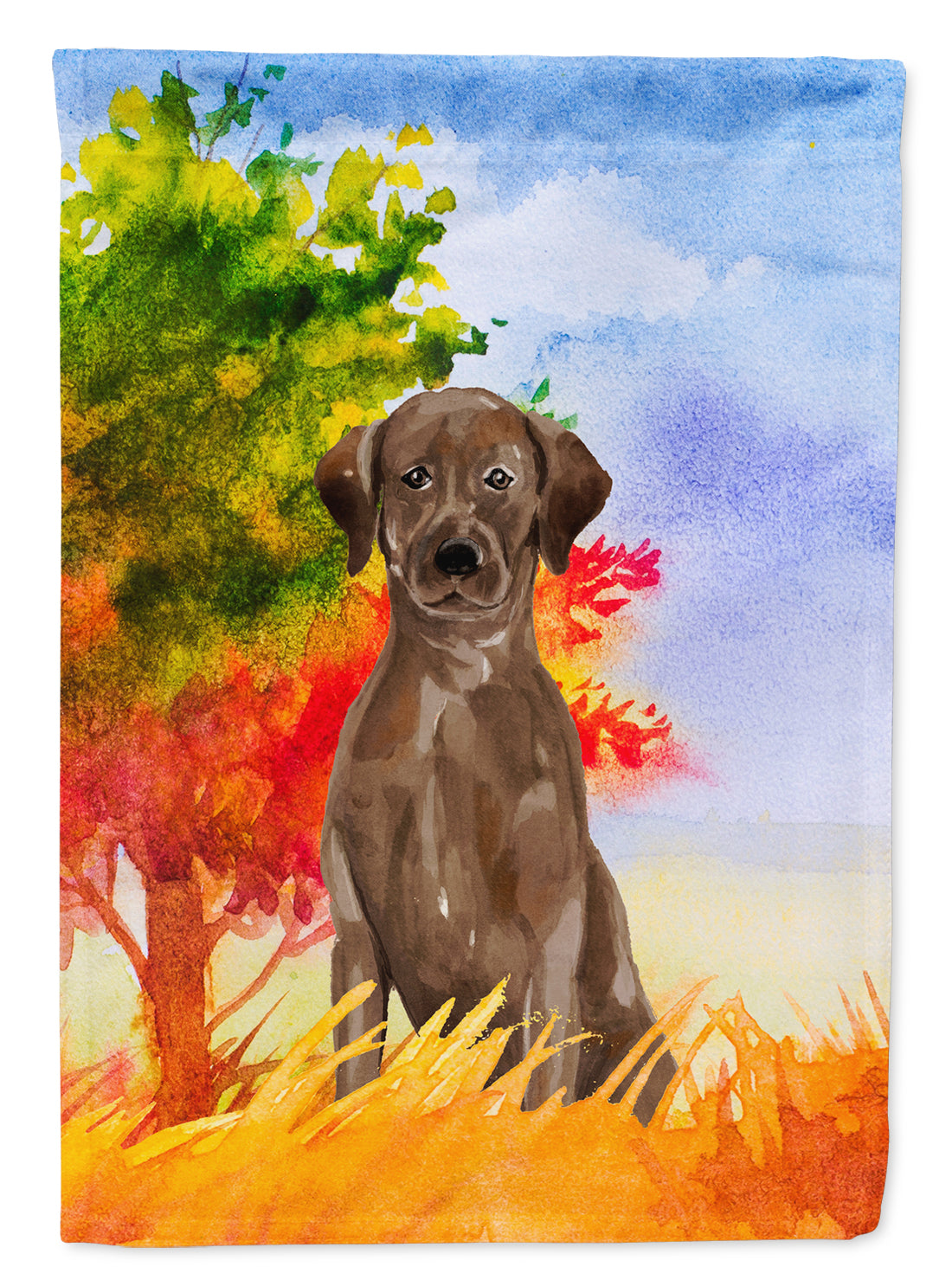 Fall Chocolate Labrador Retriever Flag Canvas House Size CK1951CHF  the-store.com.