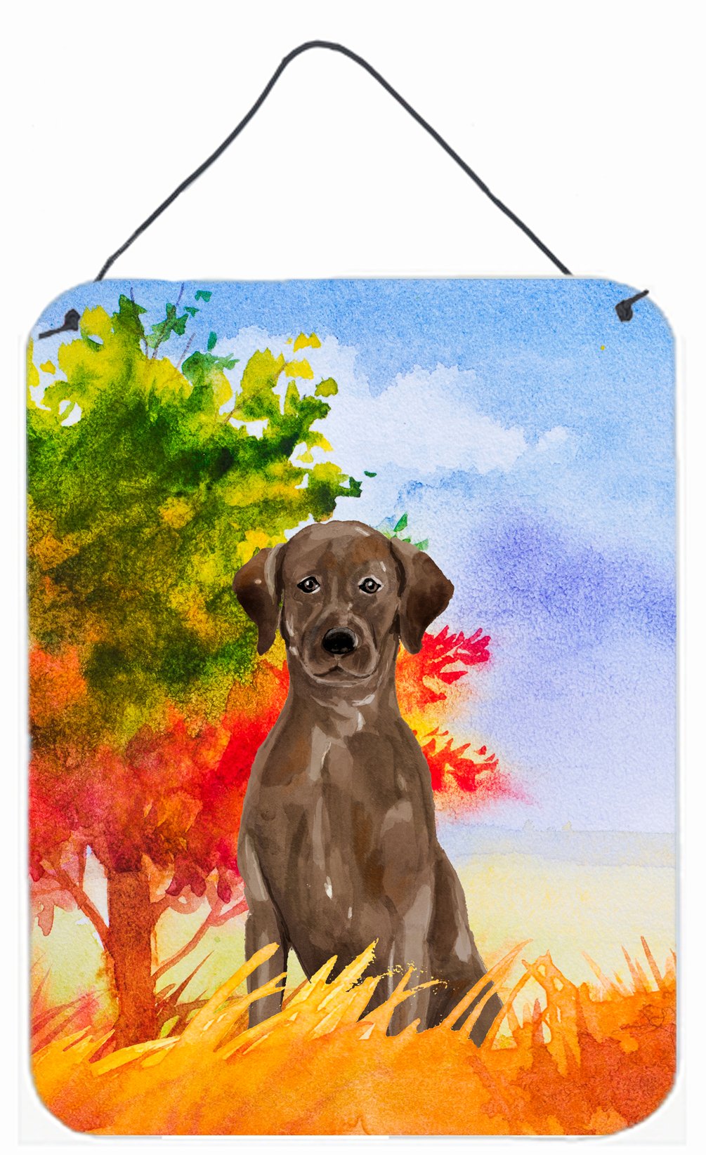 Fall Chocolate Labrador Retriever Wall or Door Hanging Prints CK1951DS1216 by Caroline's Treasures