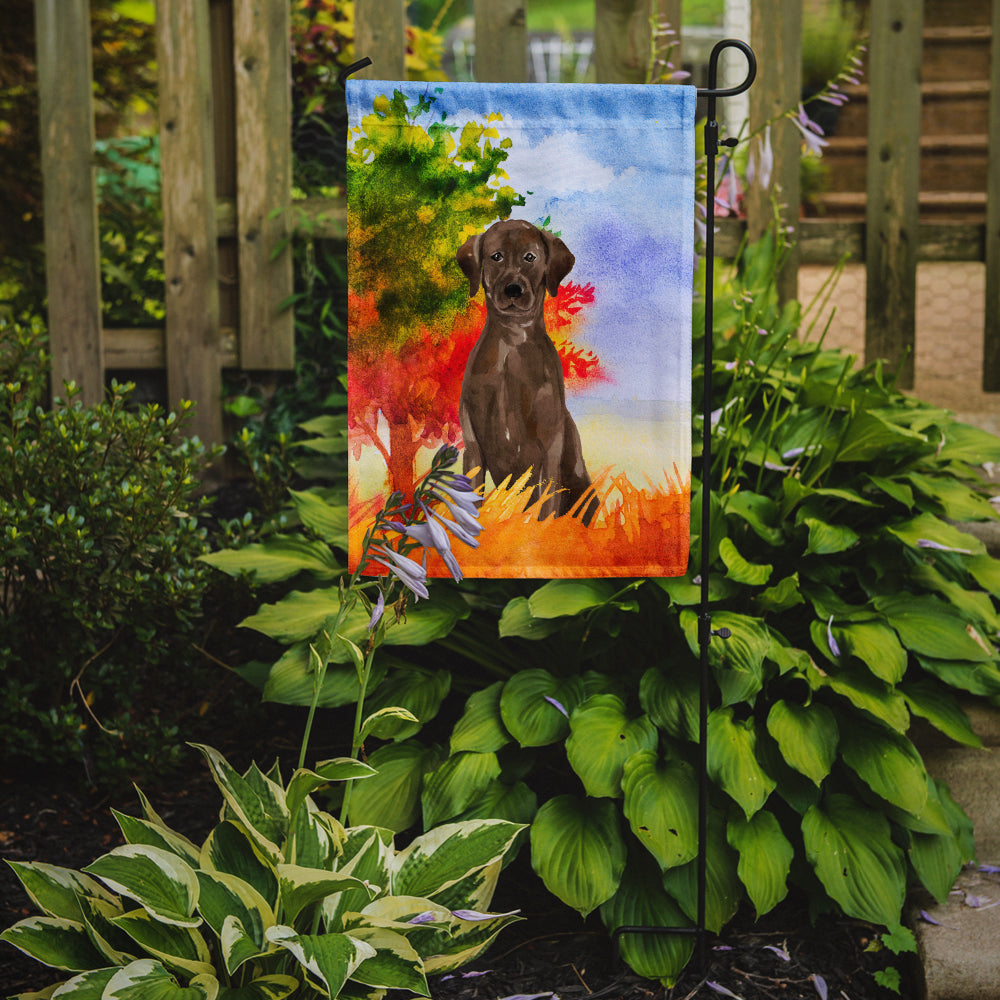 Fall Chocolate Labrador Retriever Flag Garden Size CK1951GF  the-store.com.