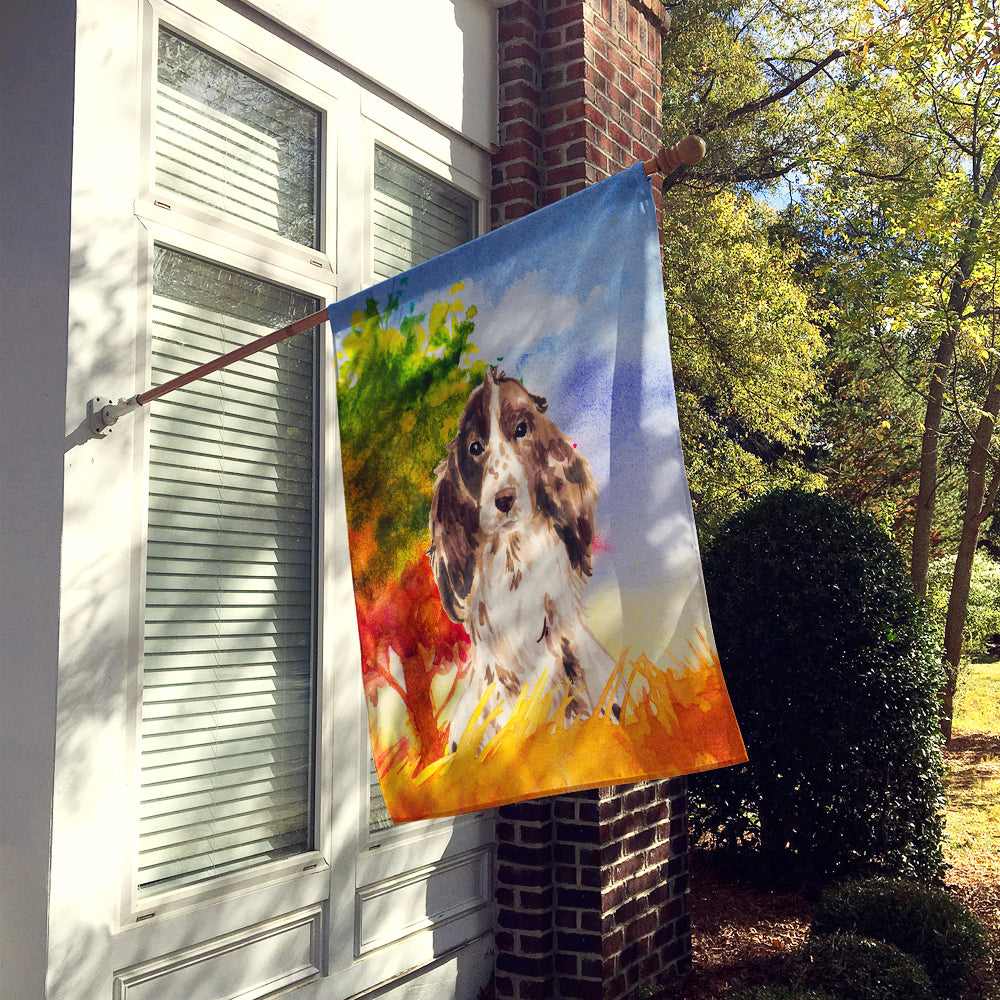 Fall Chocolate Parti Cocker Spaniel Flag Canvas House Size CK1952CHF  the-store.com.