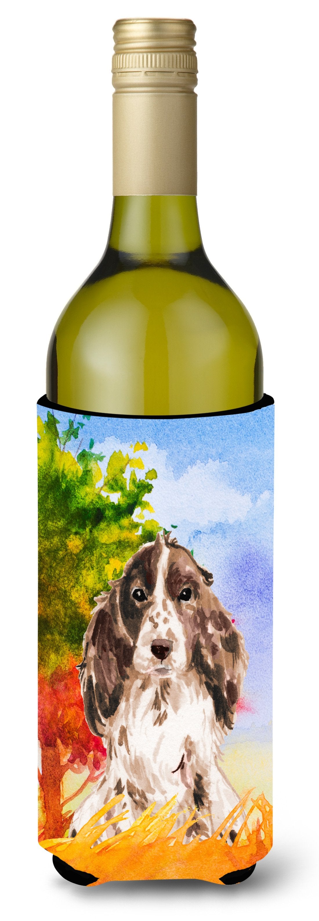 Fall Chocolate Parti Cocker Spaniel Wine Bottle Beverage Insulator Hugger CK1952LITERK by Caroline&#39;s Treasures