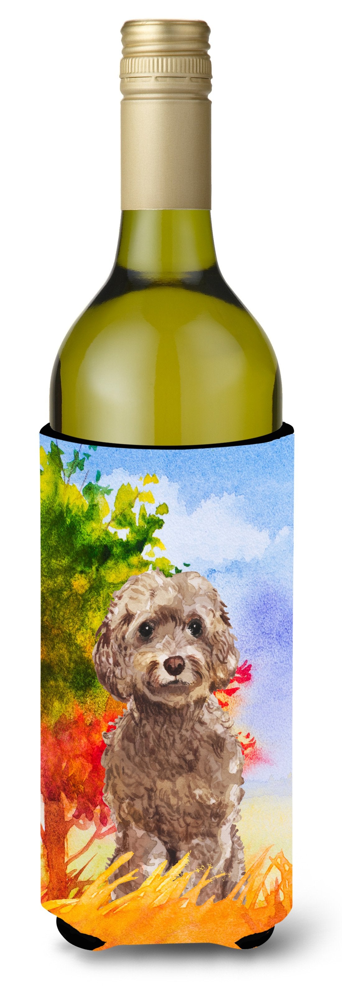 Fall Chocolate Labradoodle Wine Bottle Beverage Insulator Hugger CK1953LITERK by Caroline's Treasures