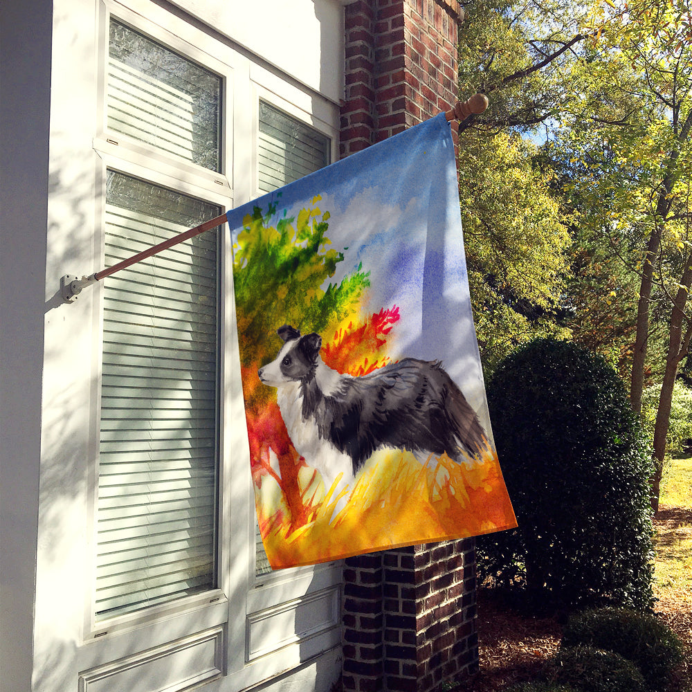 Fall Border Collie Flag Canvas House Size CK1955CHF  the-store.com.