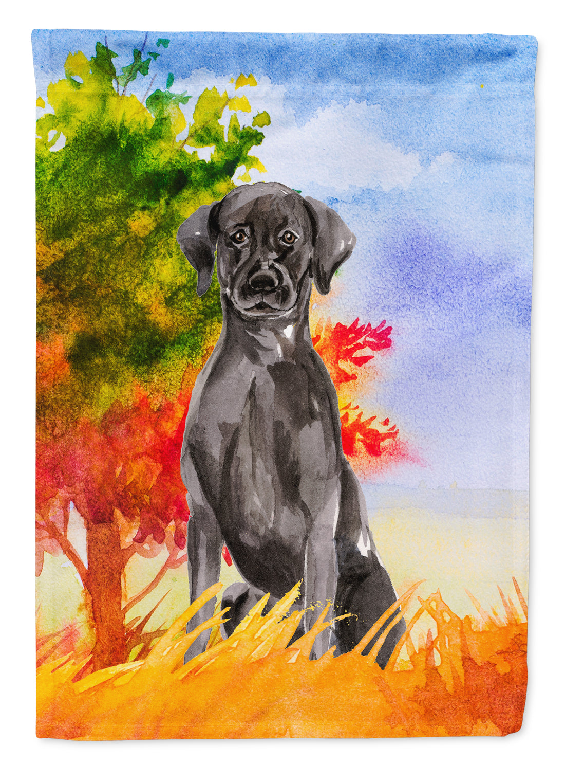 Fall Black Labrador Retriever Flag Canvas House Size CK1957CHF  the-store.com.