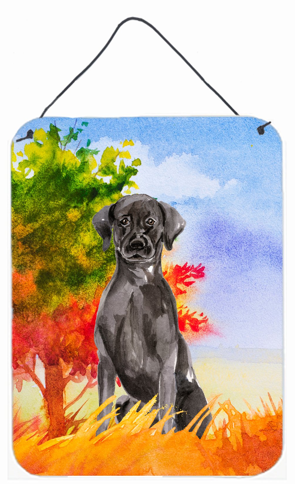 Fall Black Labrador Retriever Wall or Door Hanging Prints CK1957DS1216 by Caroline's Treasures