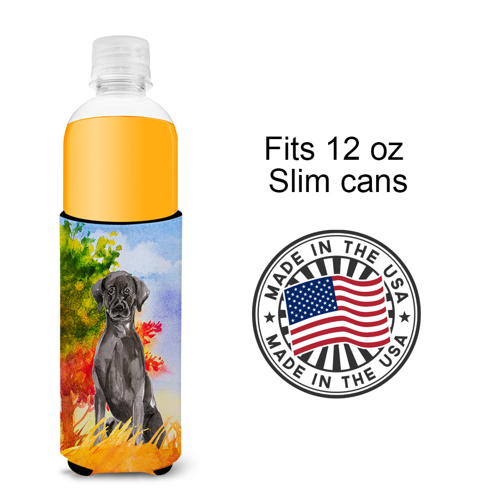 Fall Black Labrador Retriever  Ultra Hugger for slim cans CK1957MUK  the-store.com.