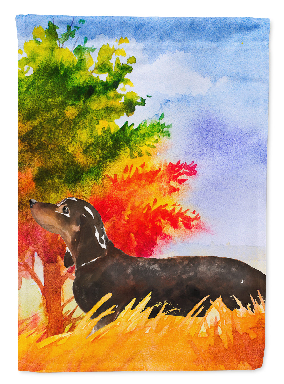 Fall Dachshund Flag Canvas House Size CK1958CHF  the-store.com.