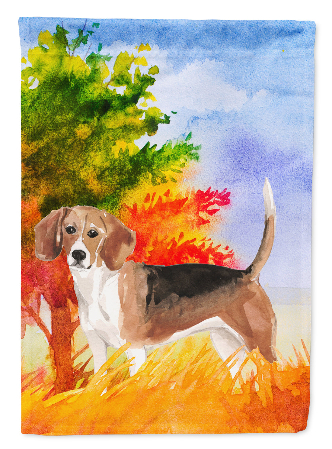 Fall Beagle Flag Canvas House Size CK1959CHF  the-store.com.