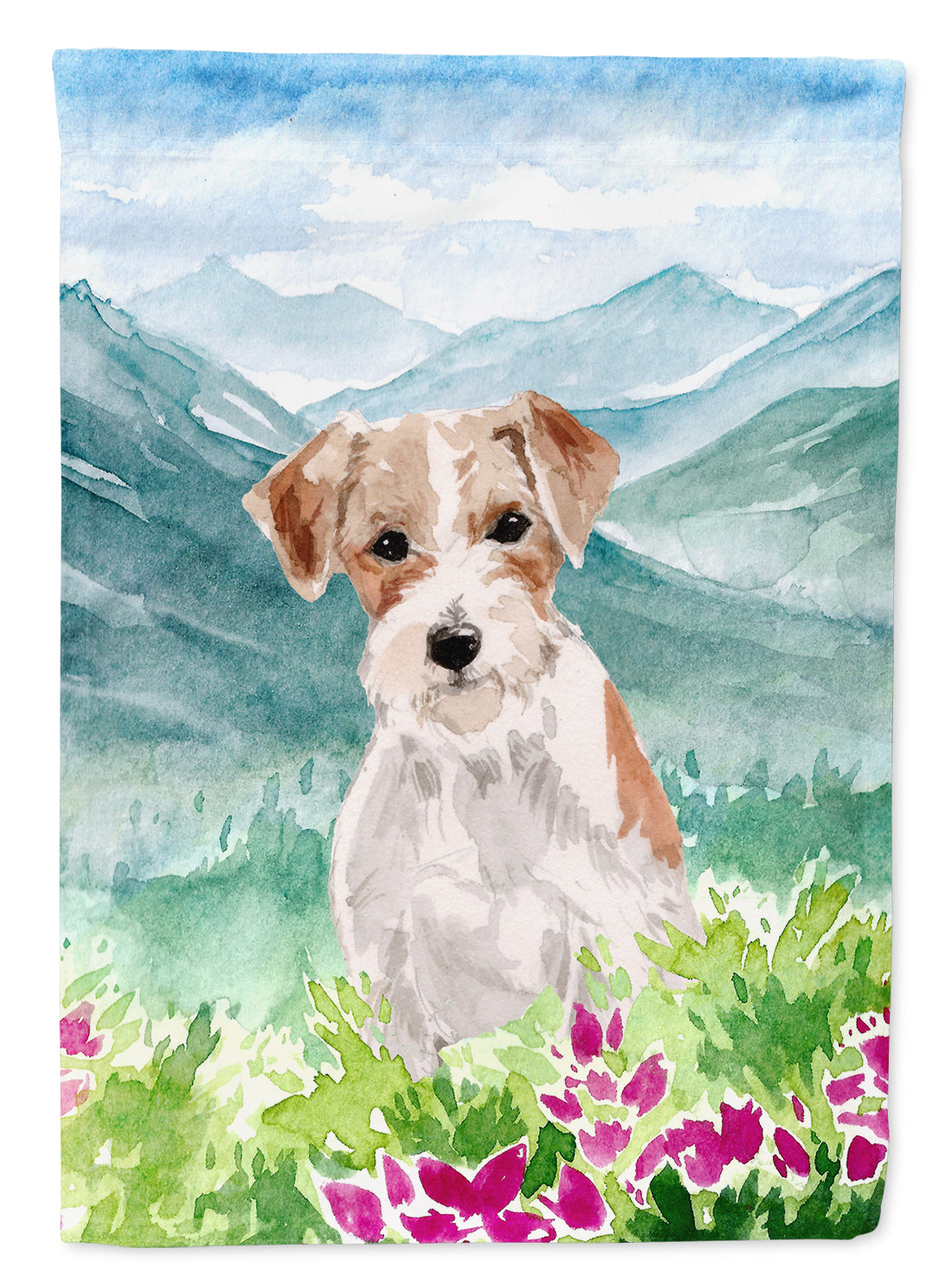 Mountian Flowers Jack Russell Terrier Flag Garden Size CK1963GF  the-store.com.