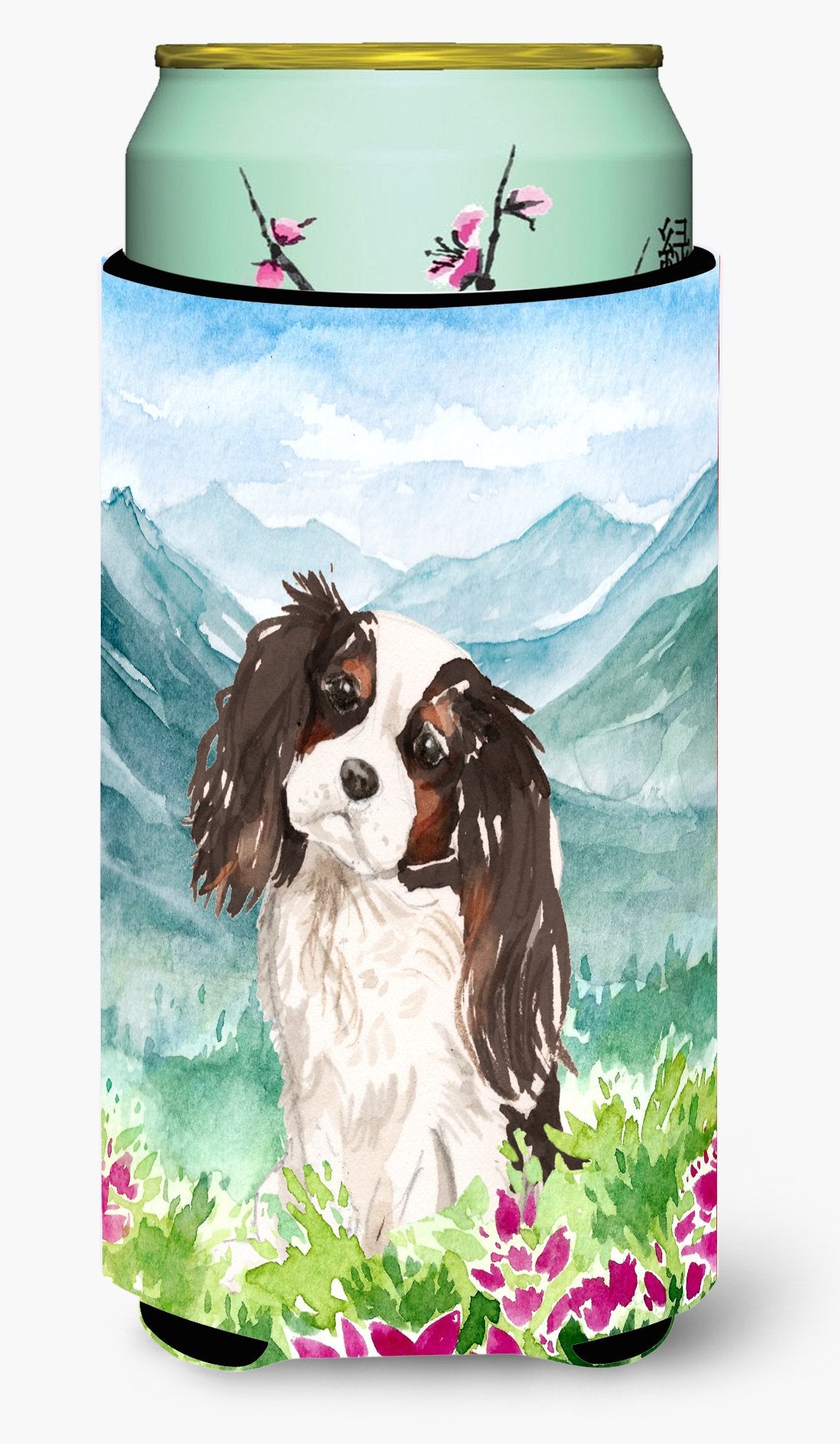 Mountian Flowers Tricolor Cavalier Spaniel Tall Boy Beverage Insulator Hugger CK1966TBC by Caroline's Treasures