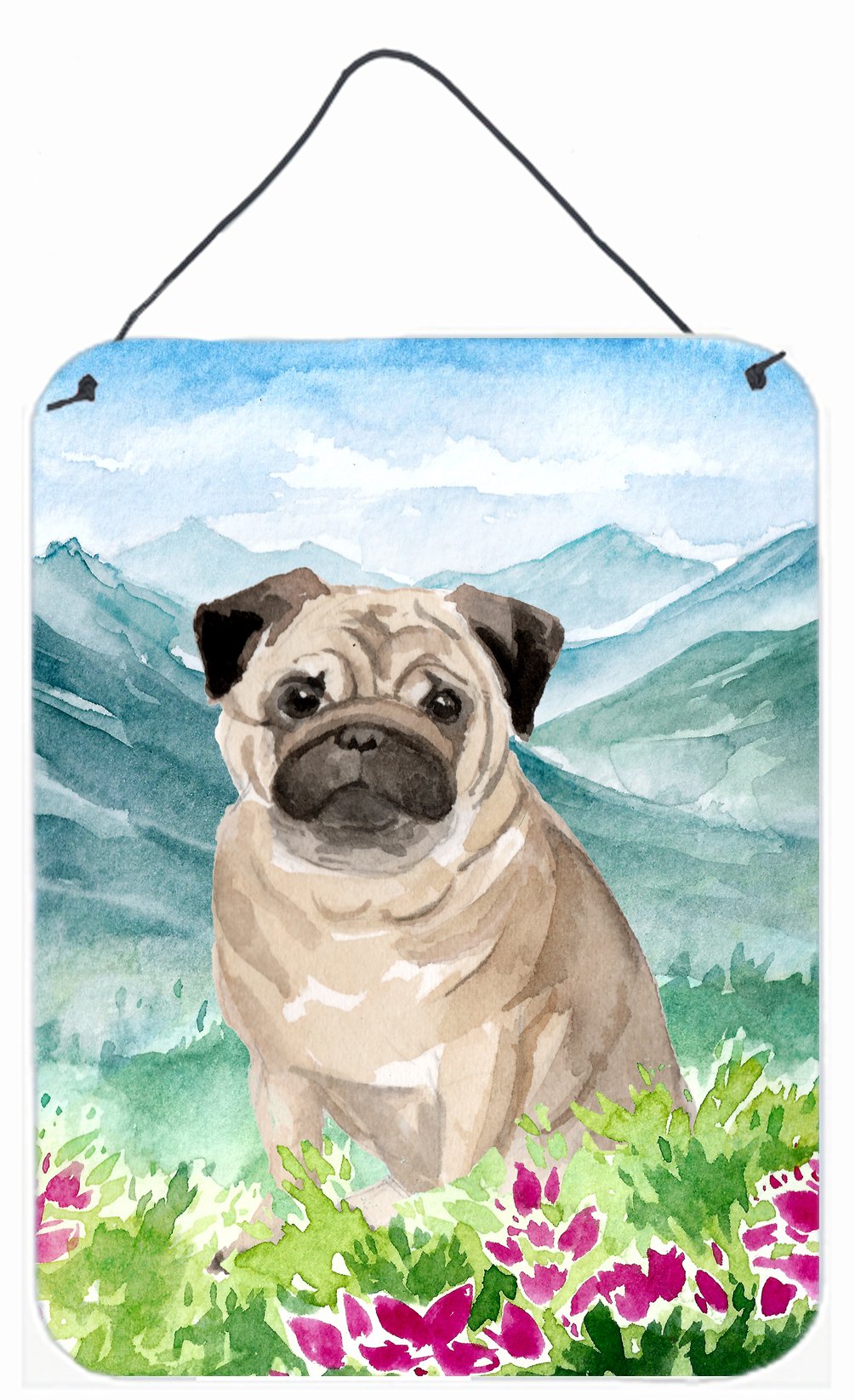 Mountian Flowers Fawn Pug Wall or Door Hanging Prints CK1969DS1216 by Caroline's Treasures