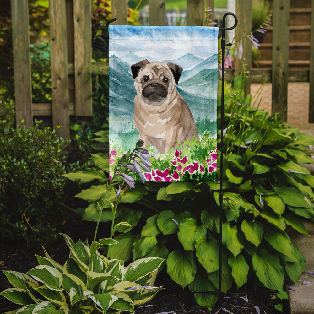 Mountian Flowers Fawn Pug Flag Garden Size CK1969GF  the-store.com.