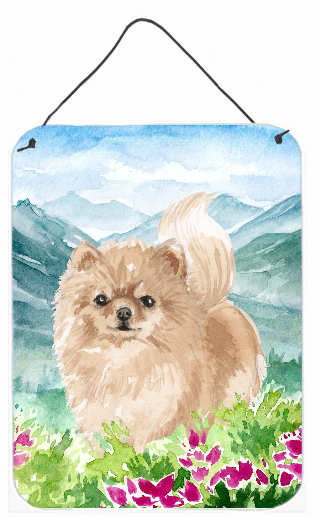 Mountian Flowers Pomeranian Wall or Door Hanging Prints CK1970DS1216 by Caroline's Treasures