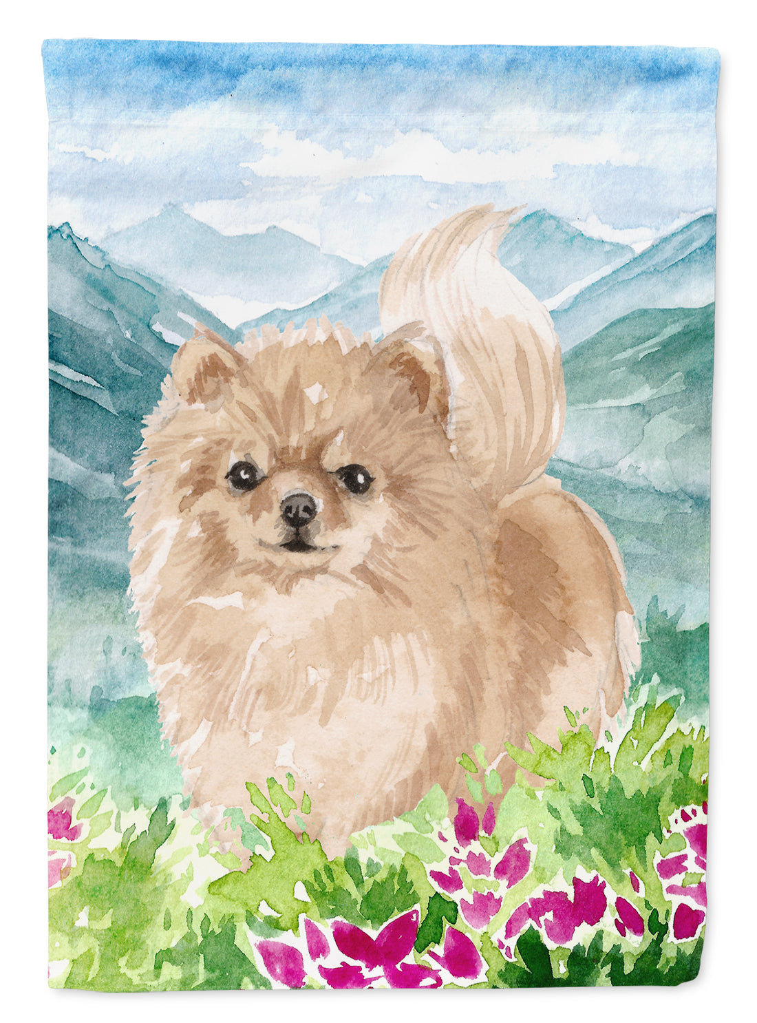 Mountian Flowers Pomeranian Flag Garden Size CK1970GF  the-store.com.