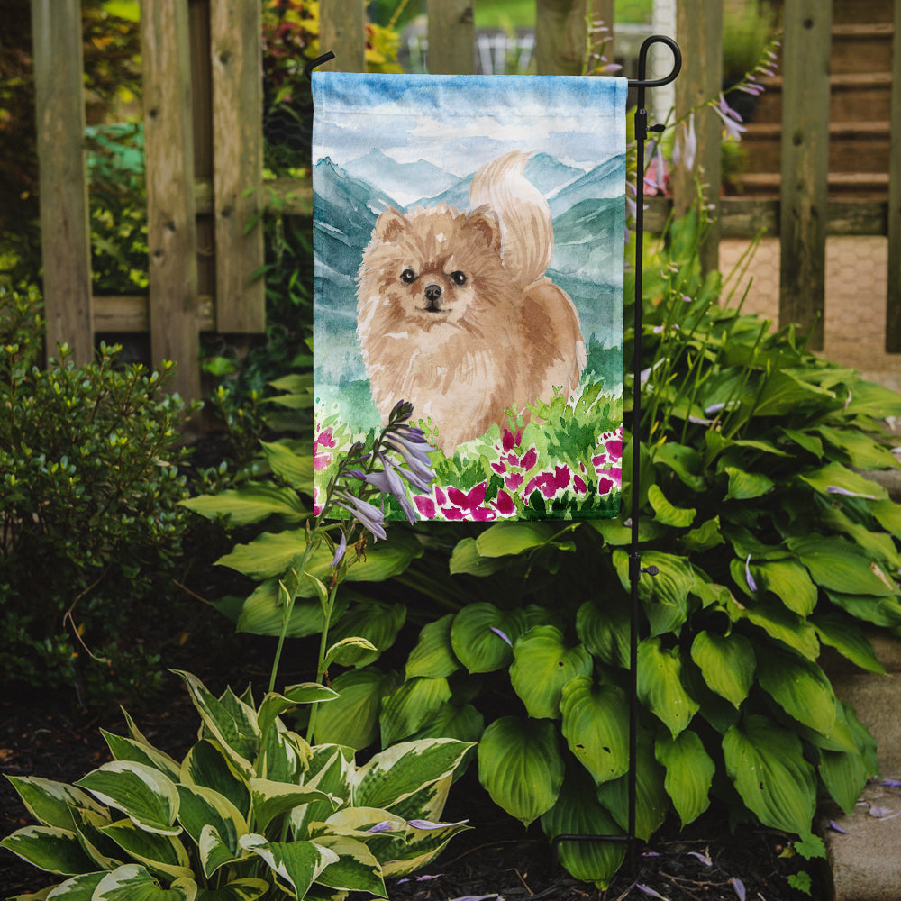 Mountian Flowers Pomeranian Flag Garden Size CK1970GF  the-store.com.