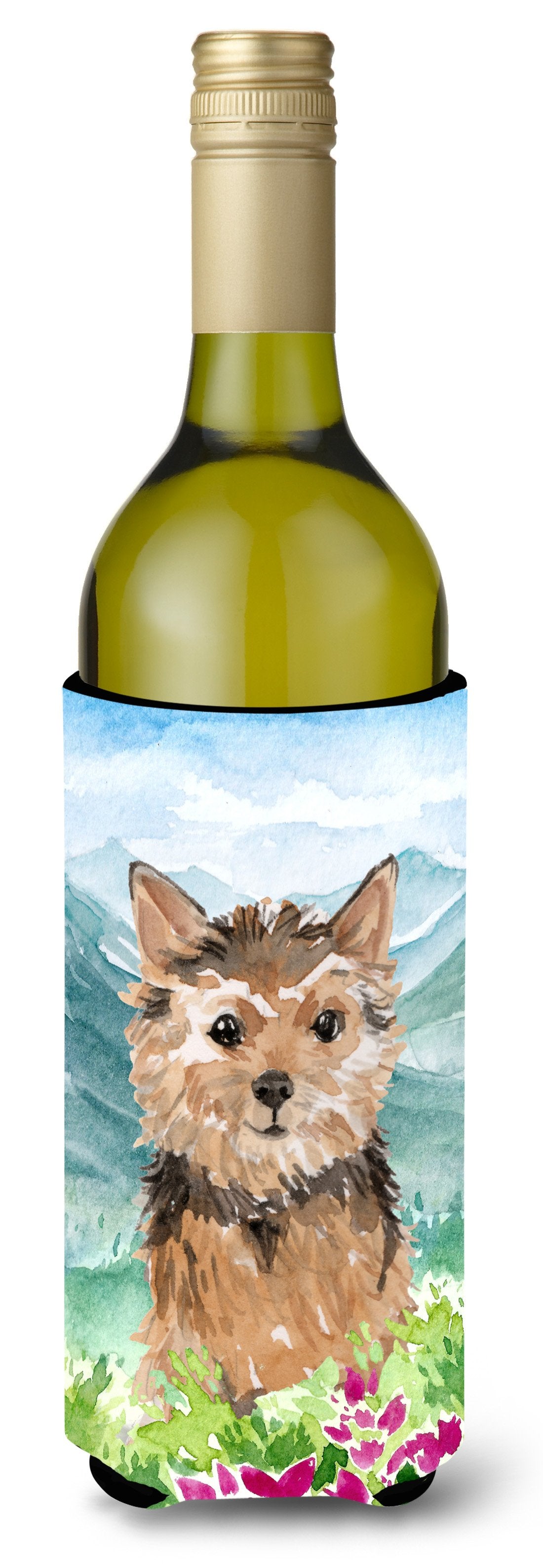 Mountian Flowers Norwich Terrier Wine Bottle Beverage Insulator Hugger CK1971LITERK by Caroline's Treasures